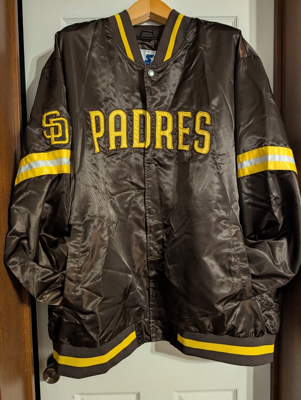 Men's-Starter Brown San Diego Padres Scout Full-Snap Varsity Jacket 5XL